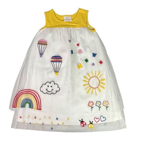 Hanna Andersson Spring Art Hot Air Balloons Dress size 5 - Picture 1 of 11